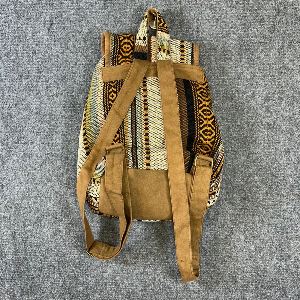Catori Sun N Sand Woven Tapestry Backpack Southwestern Boho Brown Geometric Bag - Picture 7 of 8